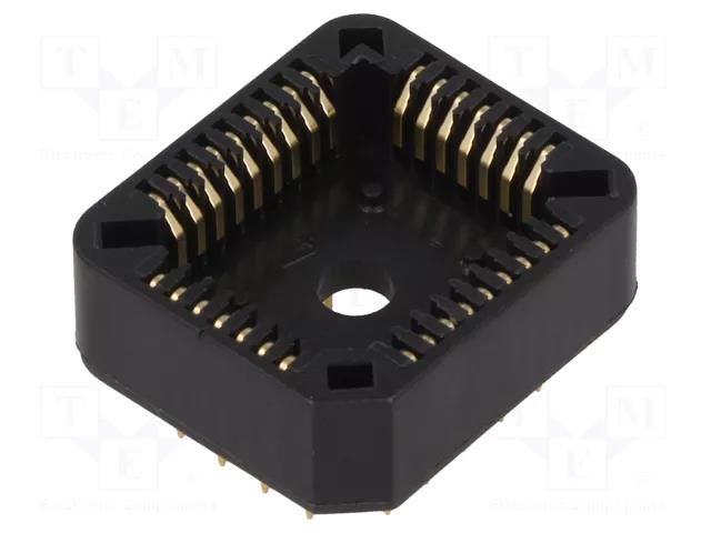 Socket: integrated circuits; PLCC32; THT; phosphor bronze; 1A NINIGI PLCC-32G