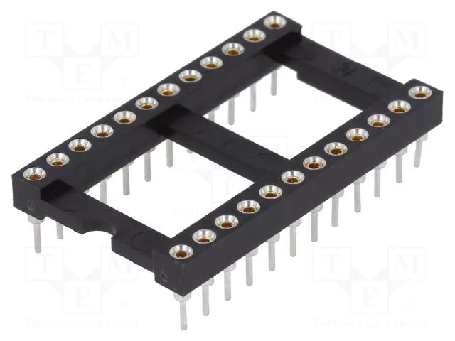 Socket: integrated circuits; DIP24; Pitch: 2.54mm; precision; THT CONNFLY GOLD-24P