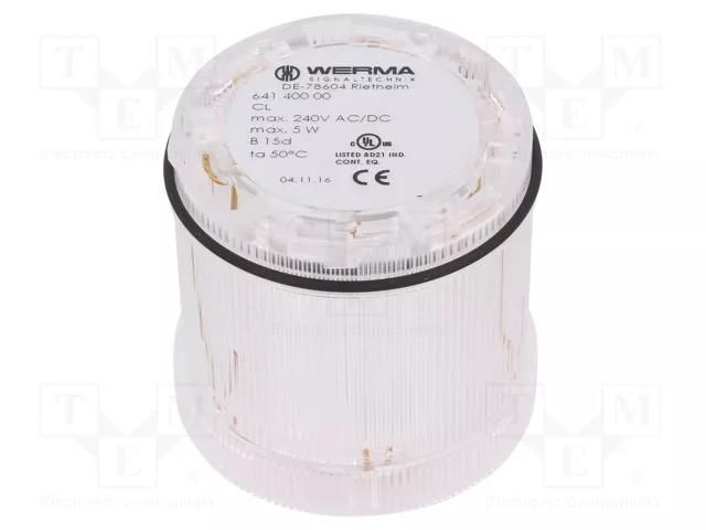 Module: light signaller; white; bulb BA15D; 12÷240VDC; 12÷240VAC WERMA WER-64140000