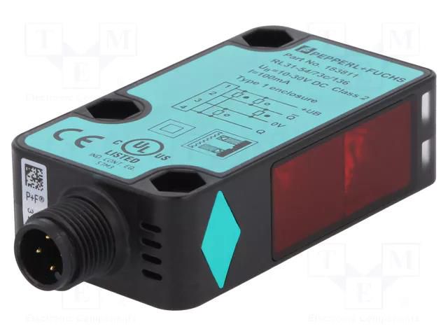 Sensor: photoelectric; Range: 0.2÷9m; push/pull; DARK-ON; 100mA PEPPERL+FUCHS RL31-54/73/136
