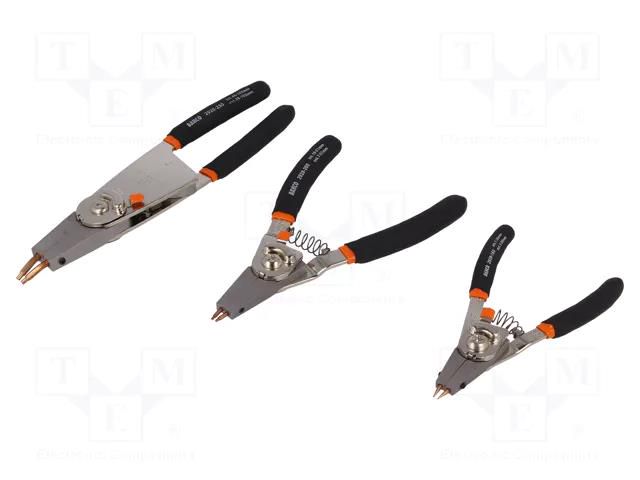 Kit: pliers; for circlip; Kit: replaceable tips; straight; 3pcs. BAHCO SA.9938