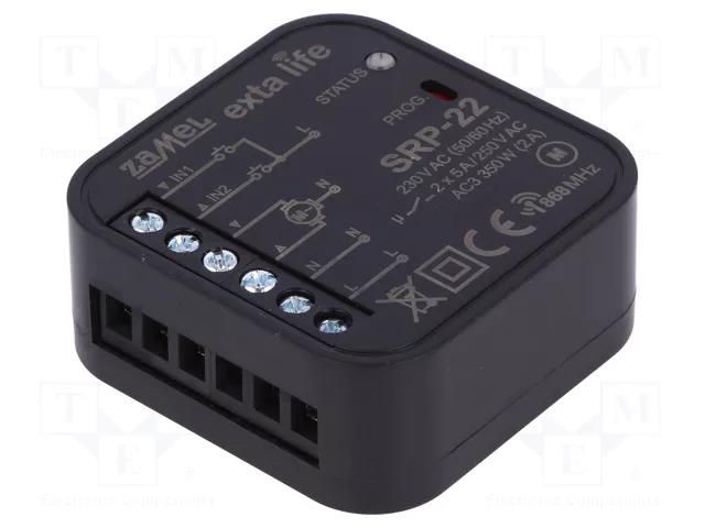 Blinds controller; flush mount; 230VAC; NO x2; IP20; Ioper.max: 5A ZAMEL SRP-22