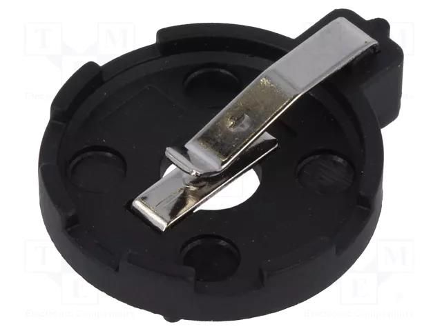 Socket; CR2032,DL2032; Batt.no: 1; horizontal,THT; H: 8.8mm; black CONNFLY DS1092-09-BNP