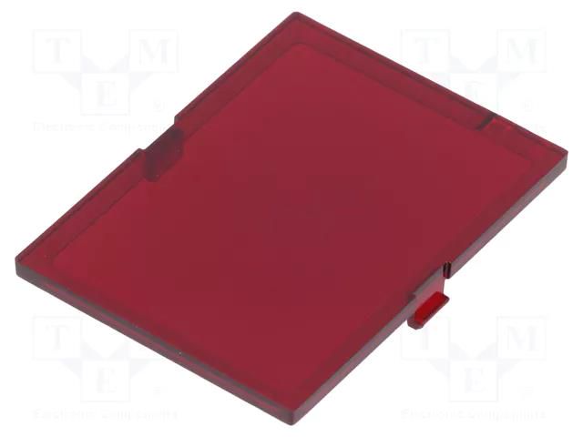 Front panel; without frame,with holder; semi-transparent red ITALTRONIC IT-P05020821F