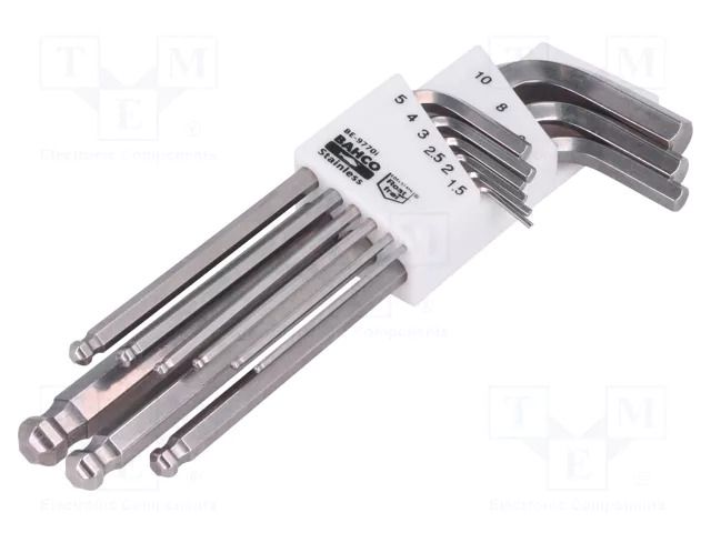 Wrench-set; hex key; stainless steel; 9pcs. BAHCO SA.BE-9770I