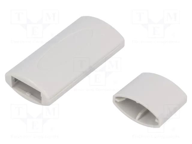 Enclosure: for USB; X: 18mm; Y: 33mm; Z: 8.5mm; ABS; grey; UL94HB GAINTA G1911G