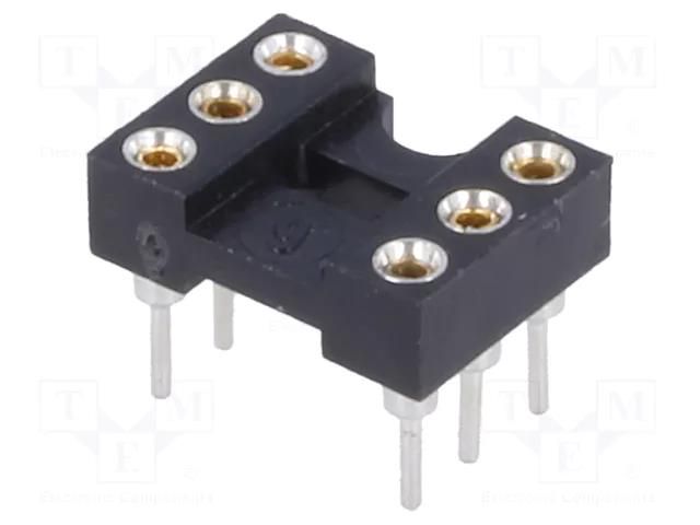 Socket: integrated circuits; DIP6; Pitch: 2.54mm; precision; THT CONNFLY GOLD-6P