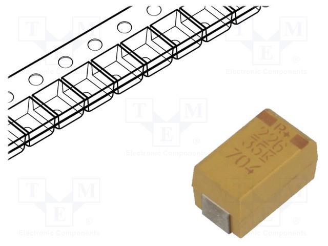 Capacitor: tantalum; low ESR; 22uF; 35VDC; SMD; X; 2917; ±10%; T495 KEMET T495X226K035ATE300