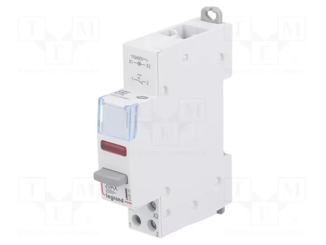 Module: pushbutton switch; 250VAC; 20A; for DIN rail mounting LEGRAND 412915