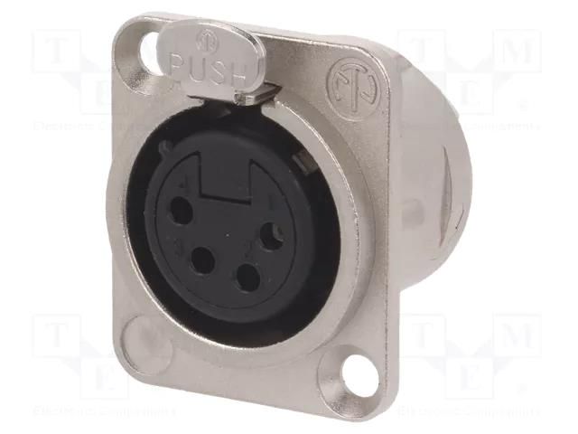 Connector: XLR; socket; female; PIN: 4; soldering; silver; 10A NEUTRIK NTR-NC4FDL1