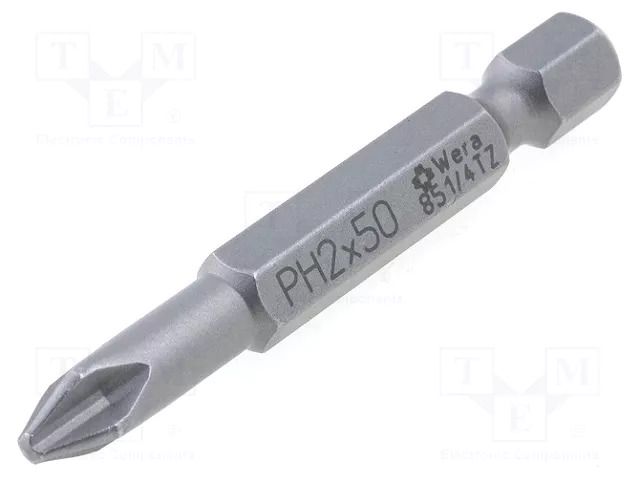 Screwdriver bit; Phillips; PH2; 1/4"; Overall len: 50mm; TORSION WERA WERA.851/4TZ/2