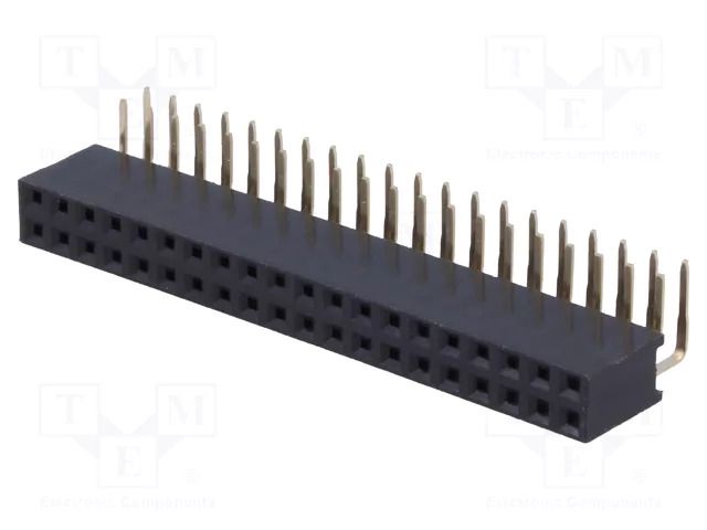Connector: pin strips; socket; female; PIN: 40; angled 90°; 3A; THT CONNFLY ZL263-40DG