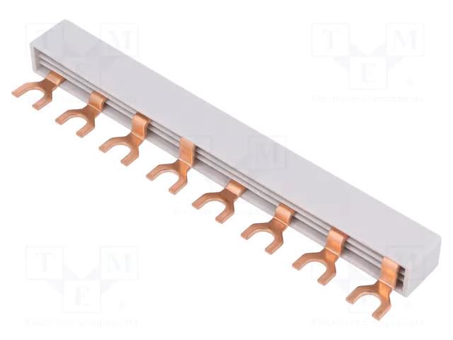 Busbar; 10mm2; Poles: 4; Urated: 240V,415V; Usurge rated: 4kV; fork EATON ELECTRIC EVG-4PHAS/8M