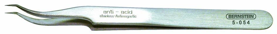 SMD tweezers, 120 mm, sickle-shape-curved, very sharply pointed 5-054