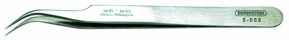 SMD tweezers, 120 mm, sickle-shaped, very sharply pointed 5-055