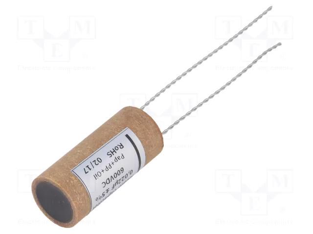 Capacitor: aluminum-polypropylene-paper; 0.022uF; 600VDC; ±5% MIFLEX KPAL02-0.022U/600