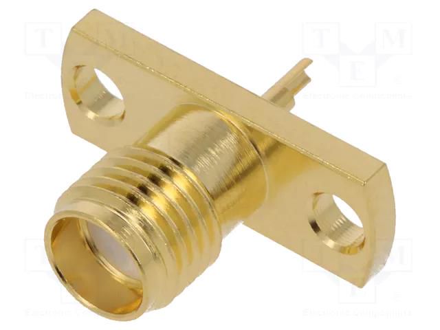 Connector: SMA; socket; female; straight; soldering; PTFE ADAM TECH RF2-44B-T-00-50-G