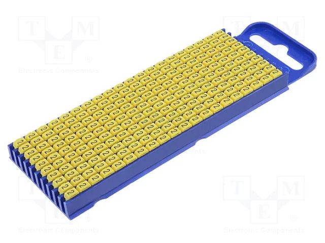 Markers; Marking: 2; 2.8÷3.8mm; polyamide; yellow; -40÷85°C; WIC HELLERMANNTYTON WIC2-2-YE