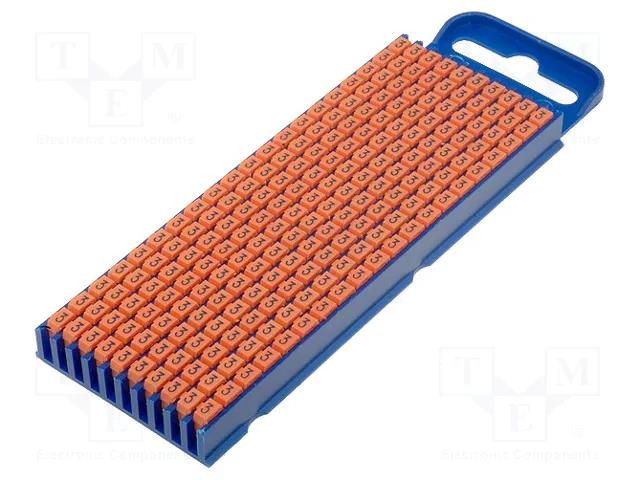 Markers; Marking: 3; 2.8÷3.8mm; polyamide; orange; -40÷85°C; WIC HELLERMANNTYTON WIC2-3-OR