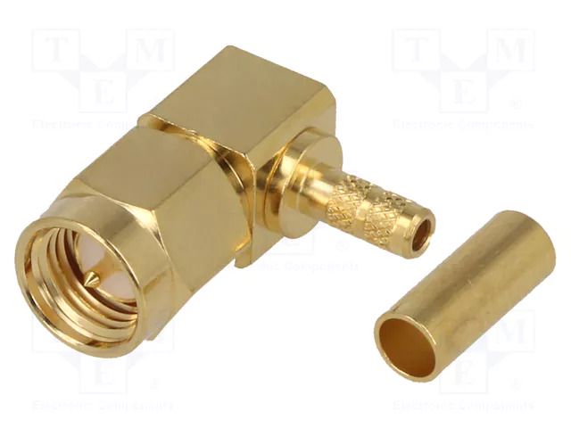 Connector: SMA; plug; male; angled 90°; LMR100,RG174,RG316; PTFE ADAM TECH RF2-01A-02-50-G