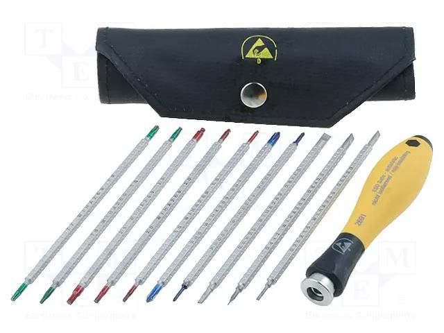 Kit: screwdrivers; hex key,Phillips,slot,Torx®; ESD; case; 11pcs. WIHA WIHA.2691T11ESD