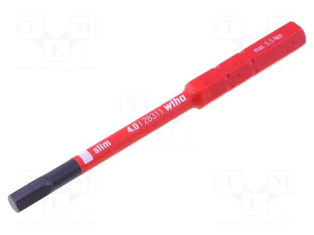 Interchangeable blade; insulated; hex key; HEX 4mm; 1kVAC WIHA WIHA.2831-18/4