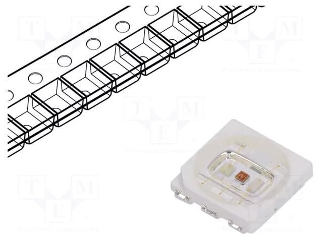 LED; RGB; SMD; 5050,PLCC6; 5x5x1.1mm; 120°; 150mA; 2÷3/3÷4/3÷4VDC OPTOSUPPLY OSTCXBSEC1E