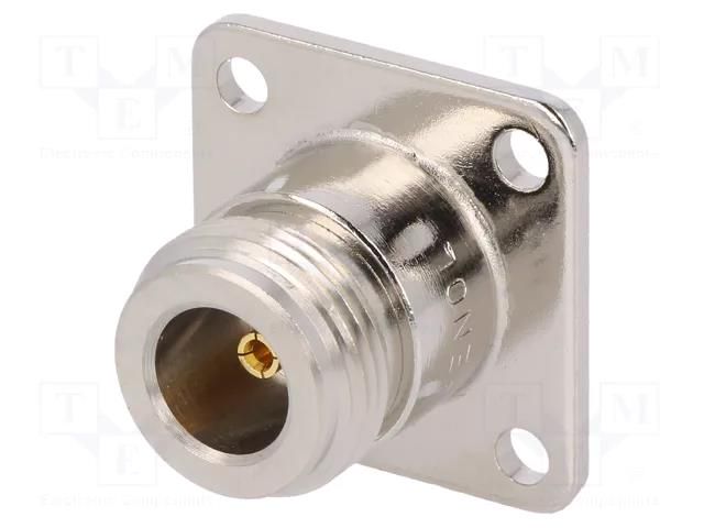 Connector: N; socket; female; straight; 50Ω; soldering; PTFE AMPHENOL RF N6551A1NT3G50