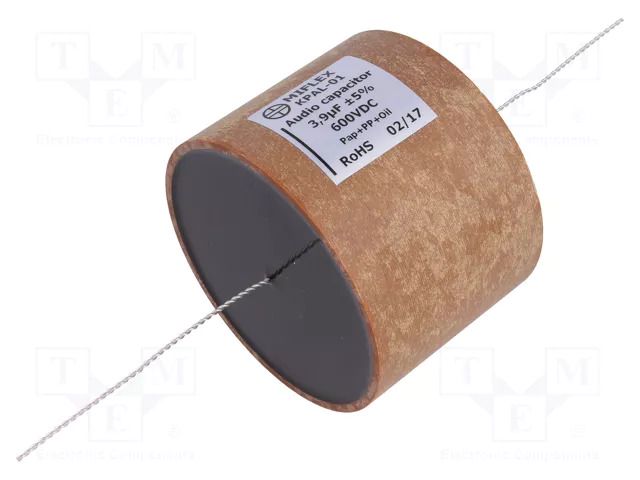 Capacitor: aluminum-polypropylene-paper; 3.9uF; 600VDC; ±5%; THT MIFLEX KPAL01-3.9U/600