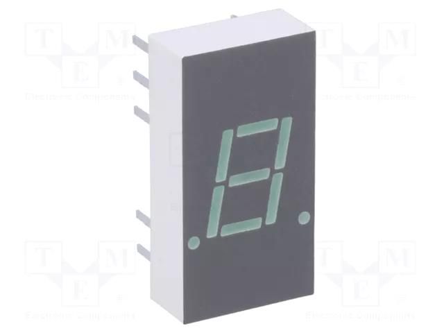 Display: LED; 7-segment; 7.6mm; 0.3"; No.char: 1; green; 0.86÷2.7mcd BROADCOM (AVAGO) HDSP-3601