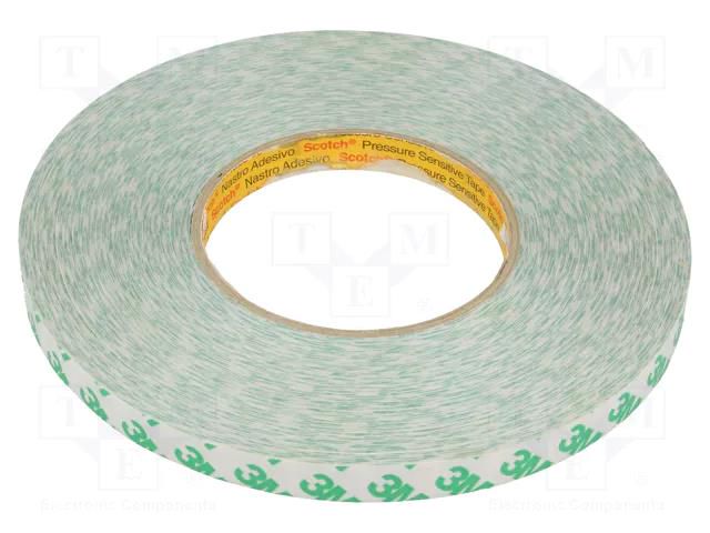 Tape: fixing; W: 12mm; L: 50m; Thk: 0.26mm; acrylic; white; -40÷70°C 3M 3M-9087-12-50