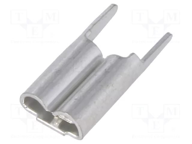 Terminal: flat; 4.8mm; 0.5mm; female; THT; brass; tinned; Pitch: 5mm VOGT 3826F05.68