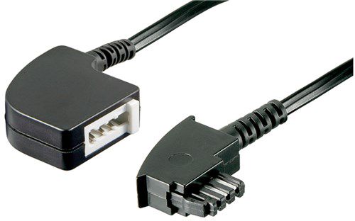 TAE-F Extension Cable 4-Pin, 3 m, black - copper-clad aluminium wire (CCA), TAE-F male > TAE-F female 50242