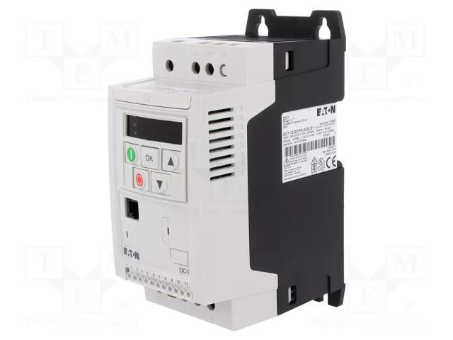 Vector inverter; Max motor power: 0.37kW; Usup: 200÷240VAC; IN: 4 EATON ELECTRIC DC1-122D3FN-A20CE1