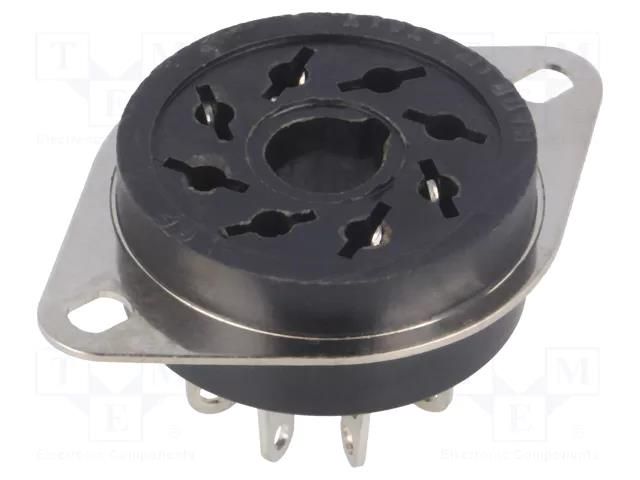 Socket; PIN: 8; 10A; 250VAC; on panel; for soldering; -40÷70°C FINDER 90.12