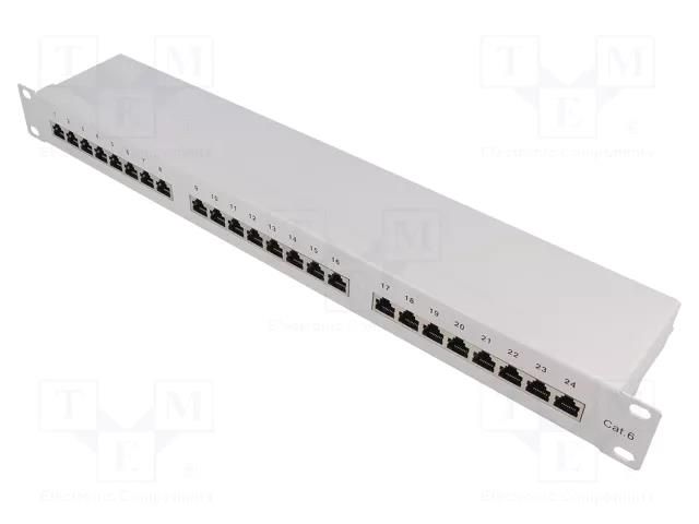 Connector: RJ45; patch panel; Cat: 6; rack; grey; Height: 1U LOGILINK LOG-NP0053
