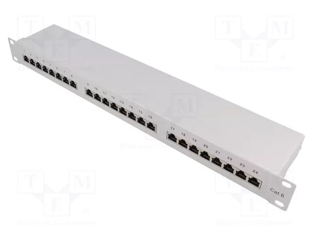 Connector: RJ45; patch panel; Cat: 6; rack; grey; Height: 1U LOGILINK LOG-NP0053