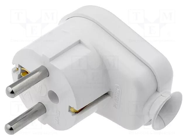 Connector: AC supply; male; plug; 2P+PE; 230VAC; 16A; white; PIN: 3 PLASTROL WT-16U/S/WH