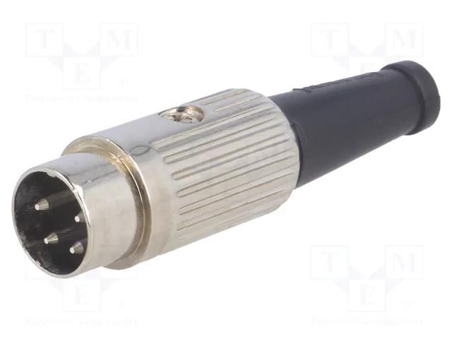 Connector: DIN; plug; male; PIN: 4; 216°; straight; for cable; 34V; 2A DELTRON 610-0400