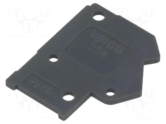 End plate; dark grey; 254; D: 13.5mm; L: 1mm; H: 15.7mm WAGO 254-200