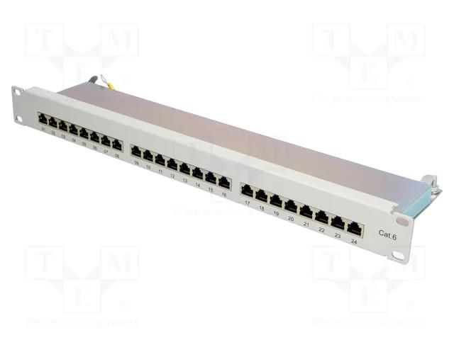 Connector: RJ45; patch panel; Cat: 6; rack; grey; Height: 1U LOGILINK LOG-NP0040A