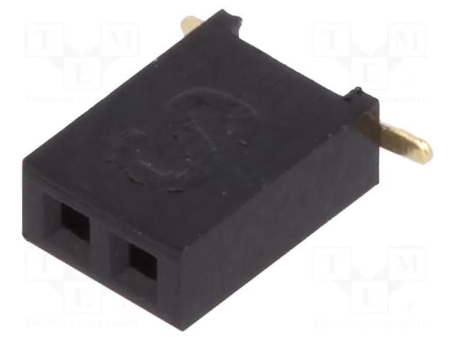 Connector: pin strips; socket; female; PIN: 2; straight; 1A; SMT CONNFLY DS1065-05-2X1S8BS