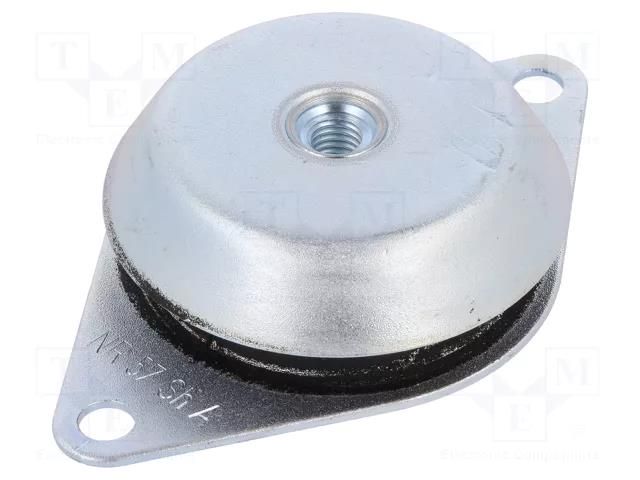 Foot; with vibration damping element,with flange; M16; steel ELESA+GANTER GN148-113-M16A2-57
