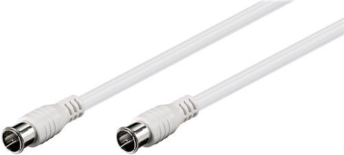 F-Quick SAT Connection Cable (80 dB), Double Shielded, 1.5 m, white - F plug (quick) > F plug (quick) (fully shielded) 50747