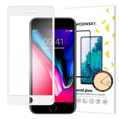 Wozinsky Tempered Glass Full Glue Super Tough Screen Protector Full Coveraged with Frame Case Friendly for iPhone SE 2022 / SE 2020 / iPhone 8 / iPhone 7 white, Wozinsky 5907769314858 5907769314858