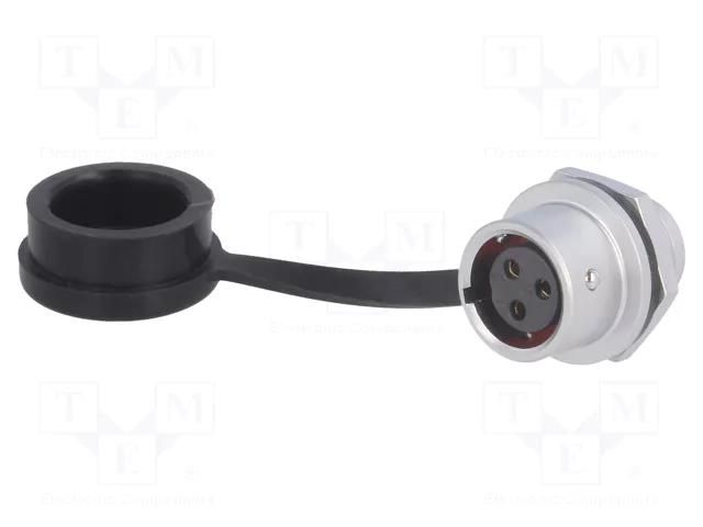 Connector: circular; socket; female; PIN: 3; IP67; SF12; 13A; 250V WEIPU SF1212/S3