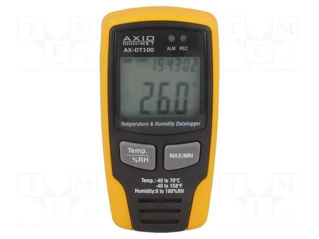 Data logger; temperature,humidity; Display: LCD; ±3.5%; 115g AXIOMET AX-DT100