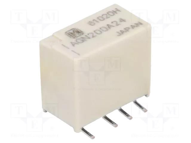 Relay: electromagnetic; DPDT; Ucoil: 24VDC; Icontacts max: 1A; AGN PANASONIC AGN200A24