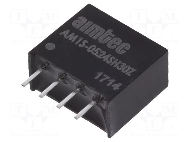 Converter: DC/DC; 1W; Uin: 4.5÷5.5VDC; Uout: 24VDC; Iout: 50mA; SIP4 AIMTEC AM1S-0524SH30Z