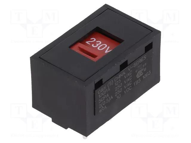 Switch: slide; Pos: 2; DPDT; 10A/125VAC; 4A/30VDC; ON-ON; THT; V C&K V80212MS02Q